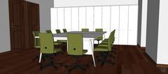 3D office design - large meeting room view